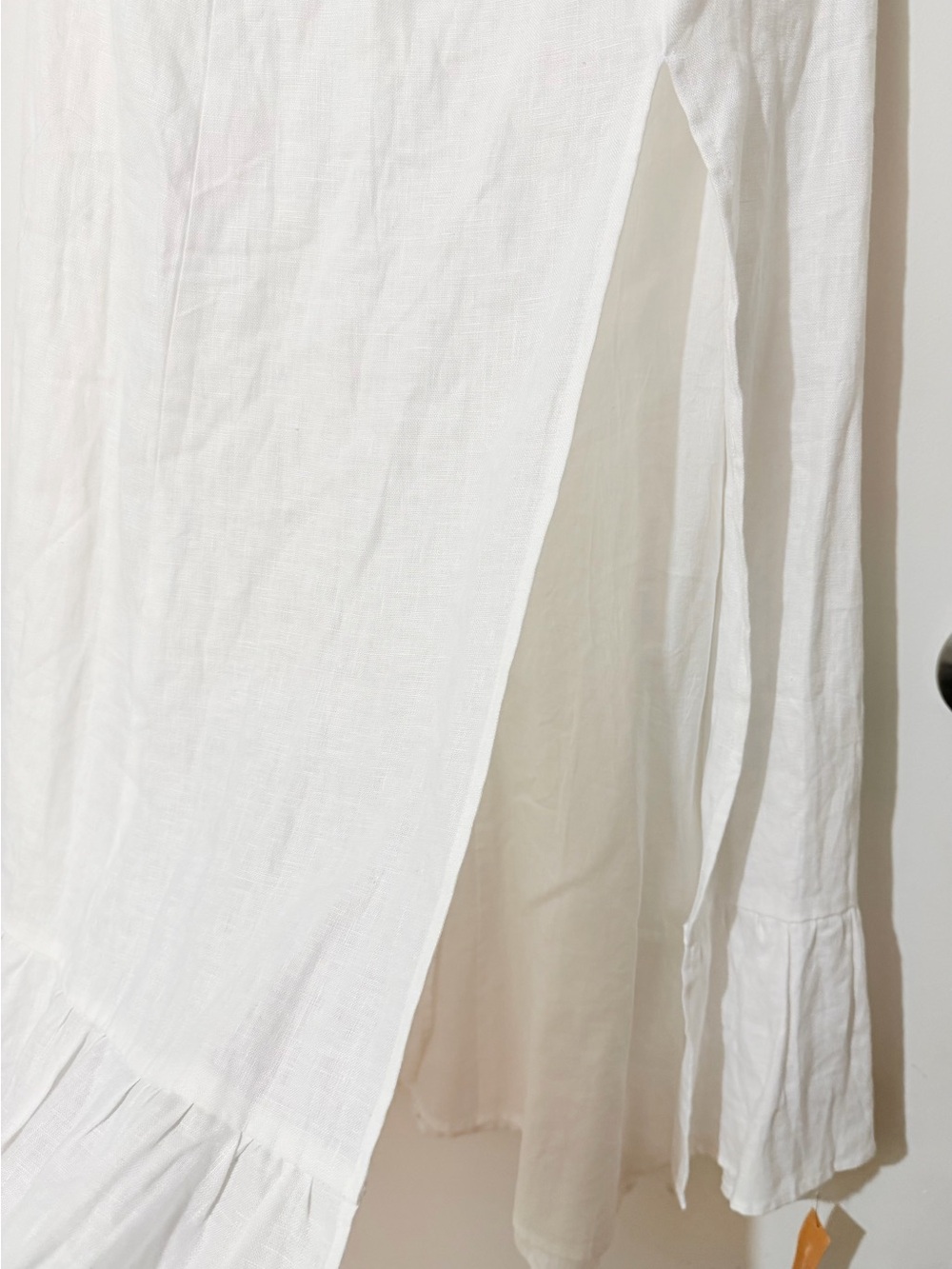 Reformation White Linen Maxi Skirt with Ruffle Hem - Picture 2 of 10